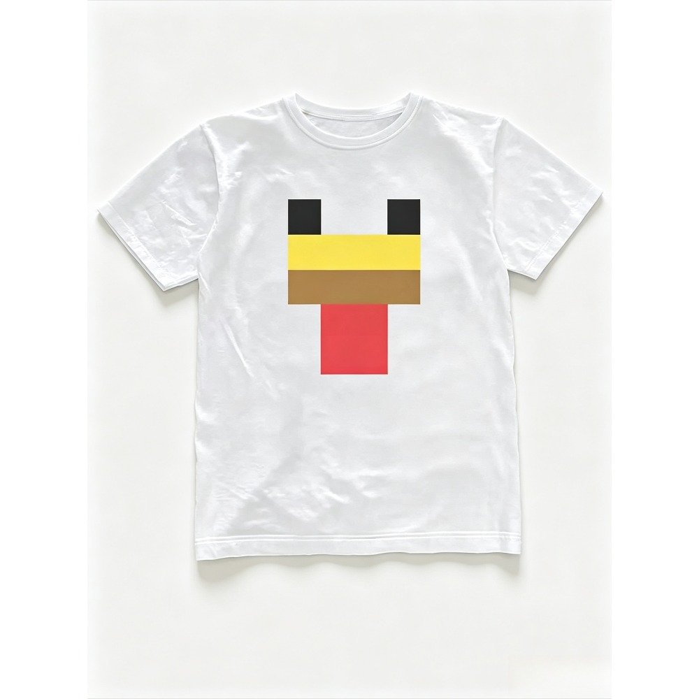 Retro Gaming T Shirts - Minimal Pixel Chicken Face Graphic Men