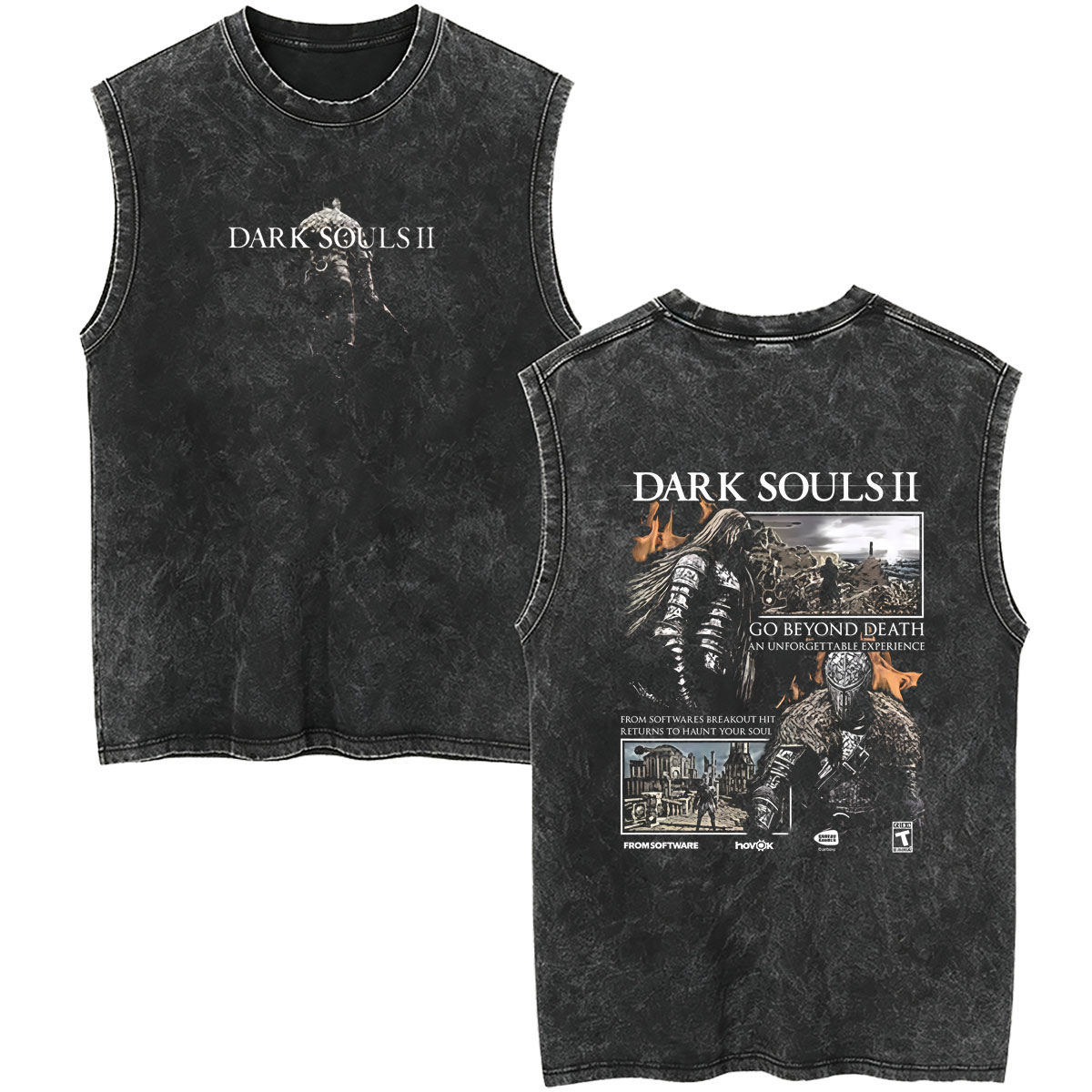 Retro Gaming T Shirts - Washed Vintage Game Dark Souls Merch