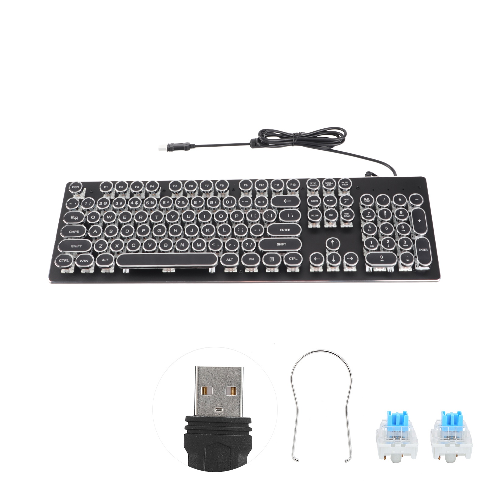Retro Gaming Uk - Retro Wired Gaming Mechanical Keyboard Key