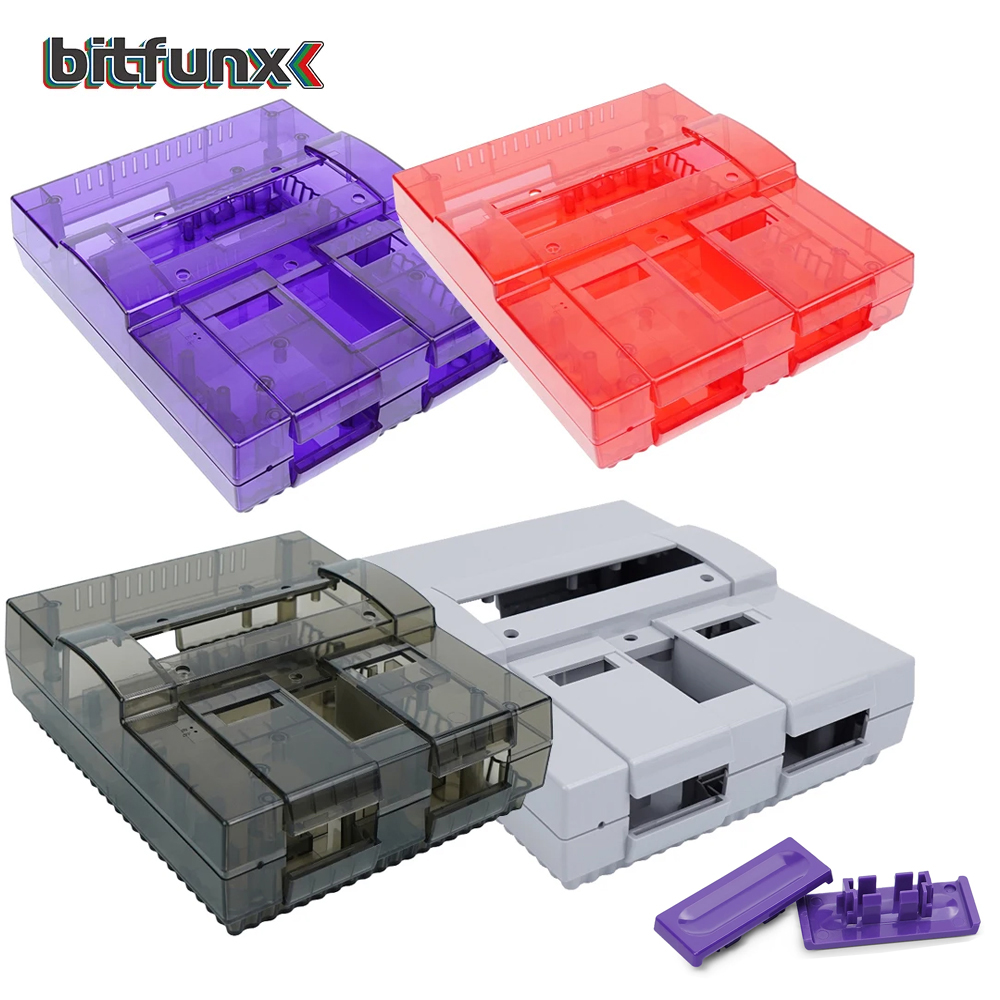 Retro Gaming Console - Bitfunx SNES Replacement Shell Transparent Case