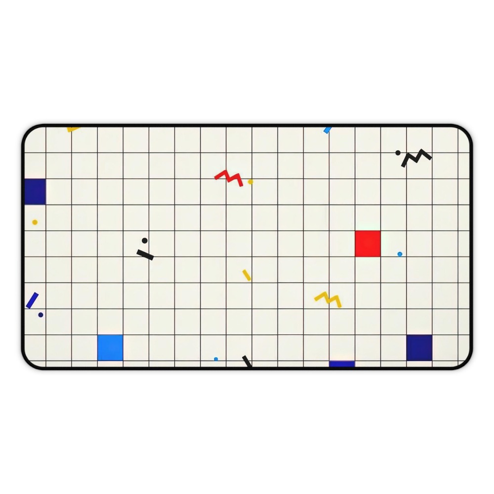 Retro Gaming Design - Retro Geometric Grid Desk Mat Mouse
