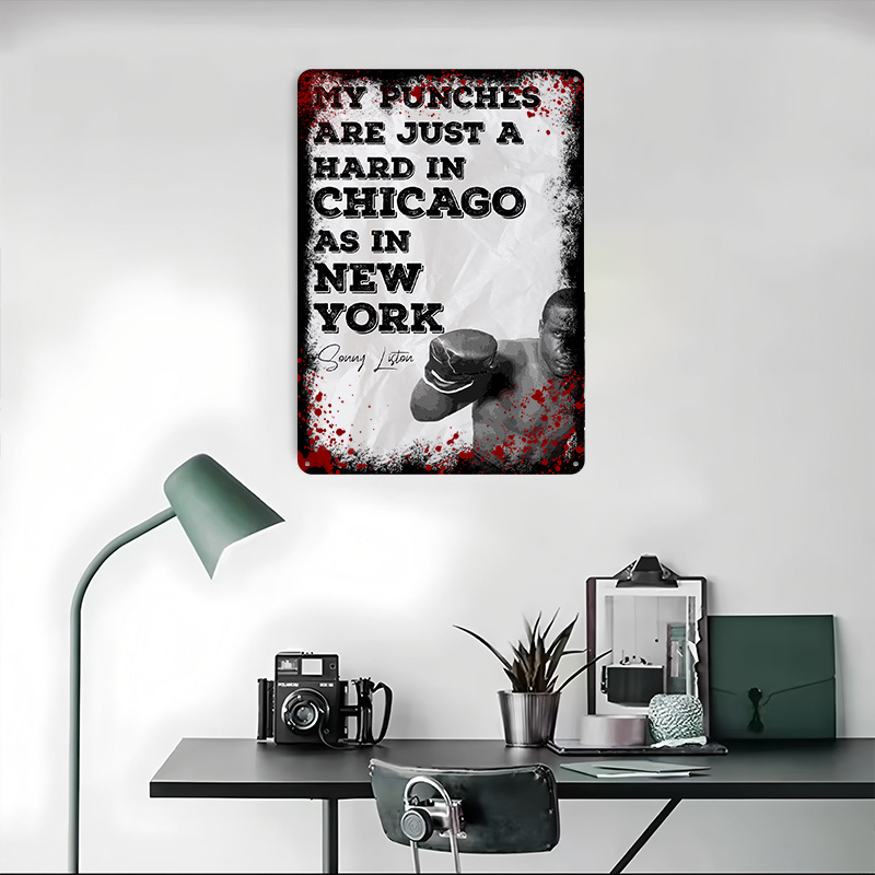 Work Hard Boxing Quote Tinplat - Retro Gaming Quotes ulasan dan harga