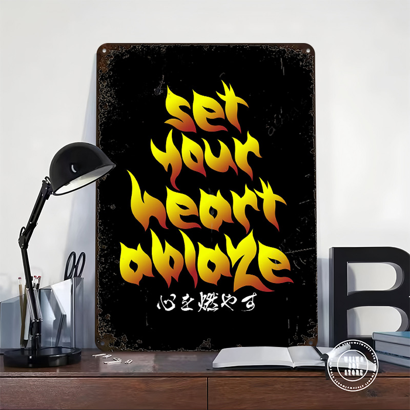 Set Your Heart Ablaze Anime Qu - Retro Gaming Quotes ulasan dan harga