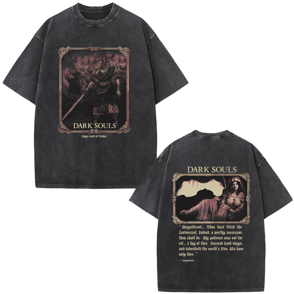 Washed Vintage Game Dark Souls - Retro Gaming T Shirts ulasan dan harga