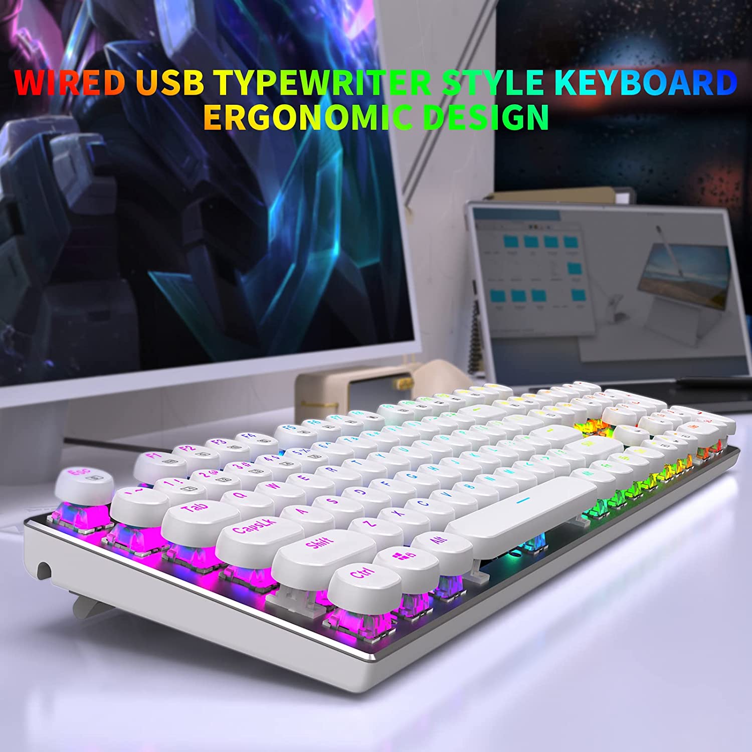 Mechanical Keyboard USB Wired  - Retro Gaming Uk ulasan dan harga