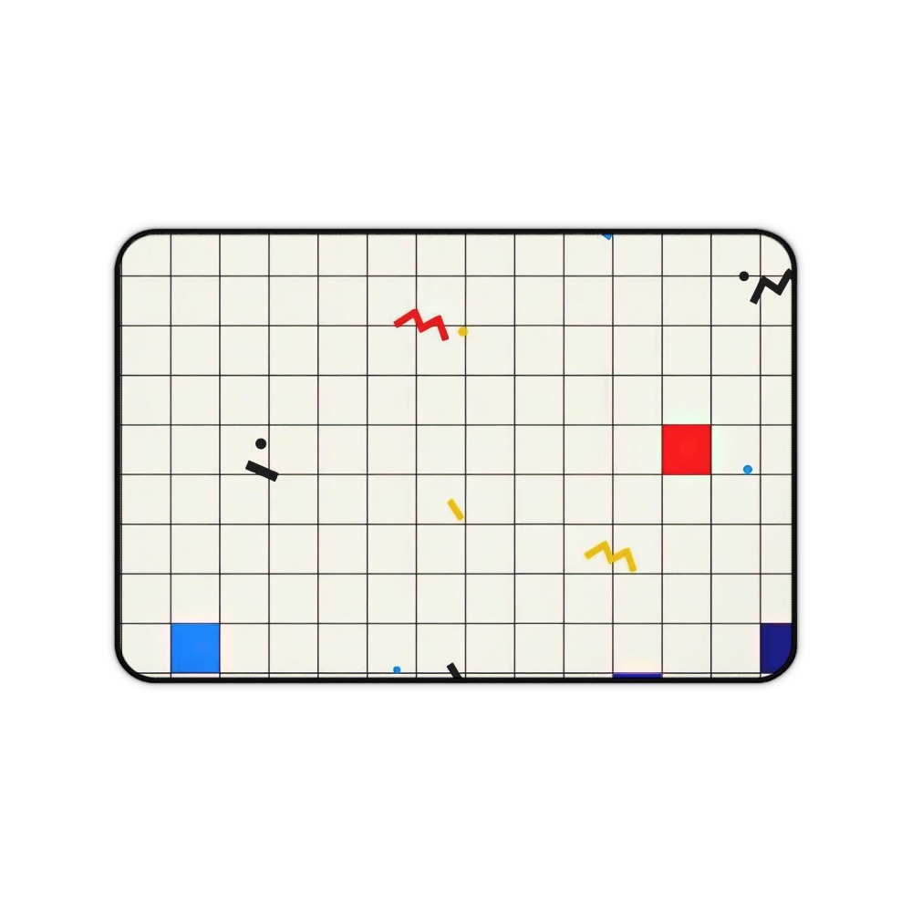 Retro Geometric Grid Desk Mat  - Retro Gaming Design ulasan dan harga