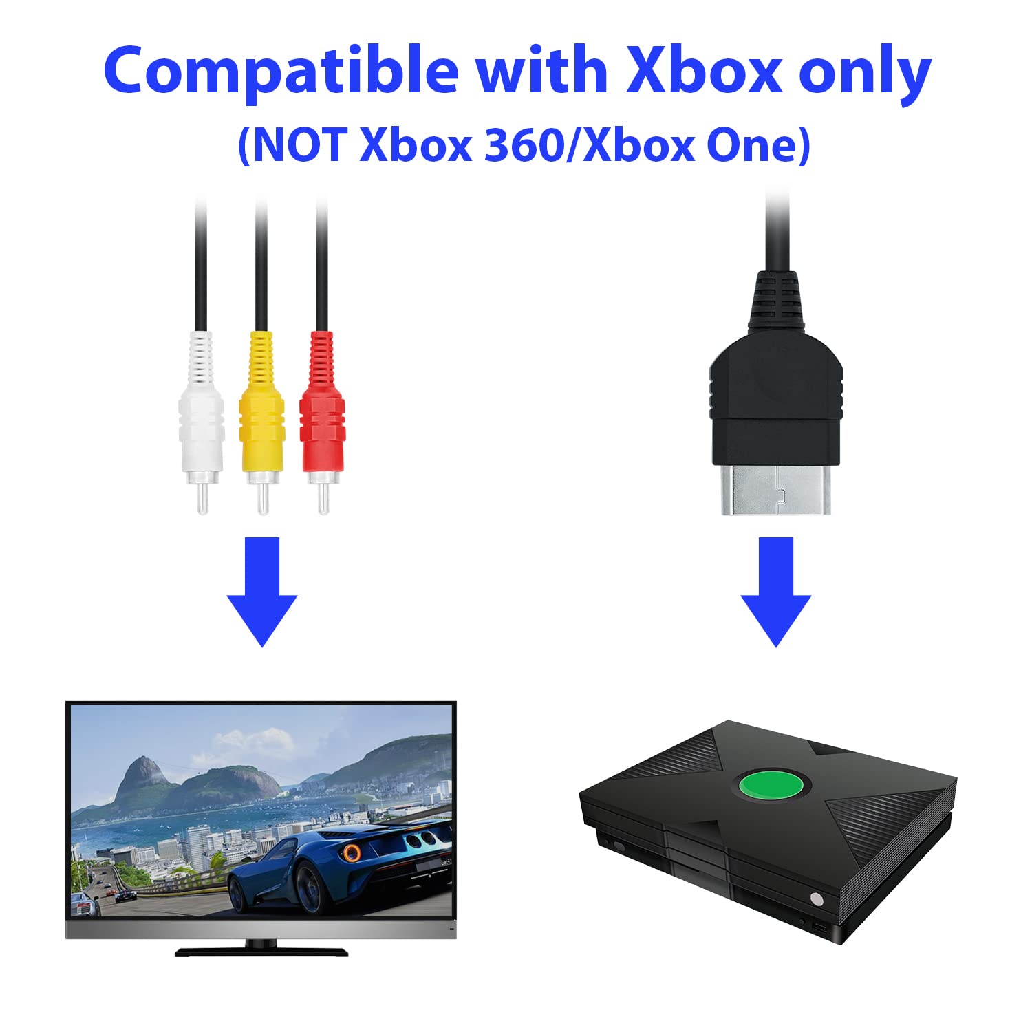 Xbox Original AV Cable Cord Co - Retro Gaming Xbox One ulasan dan harga
